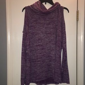 long sleeve shirt with open shoulders